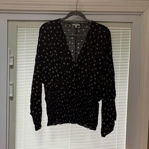 Long sleeve wrap front shirt